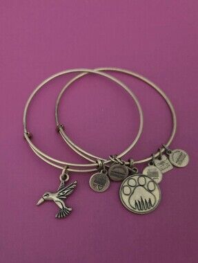 ALEX AND ANI Charm  Bracelets / Bangles - Paw Print & Hummingbird